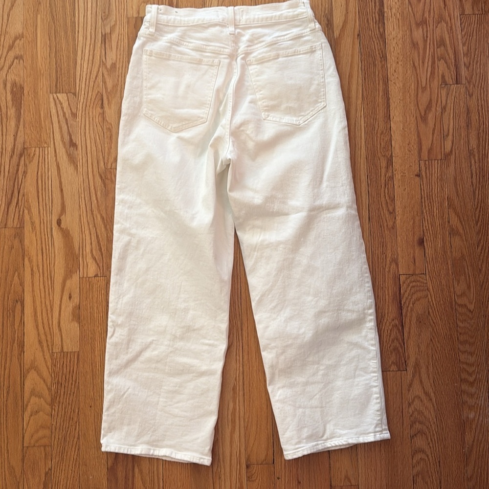 Madewell sz 29 The Perfect Vintage Wide Crop Jean White zip fly great condition - Picture 4 of 8